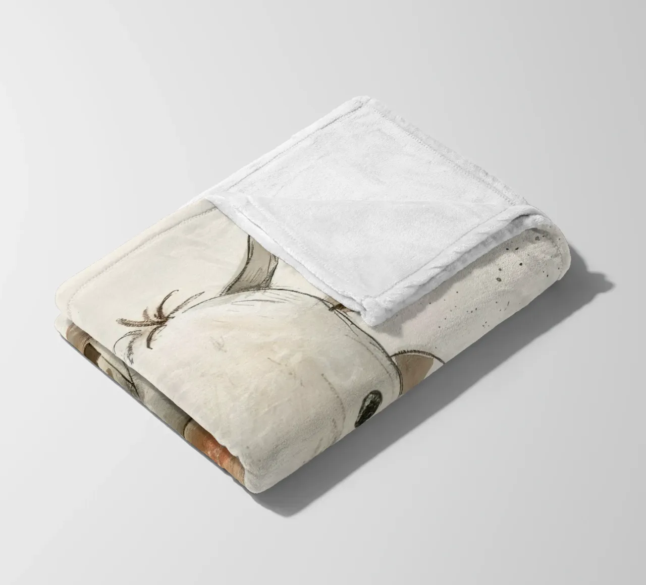 Un'illustrazione simpatica e accattivante di un vitello, coperta in pile da DesignDoodle