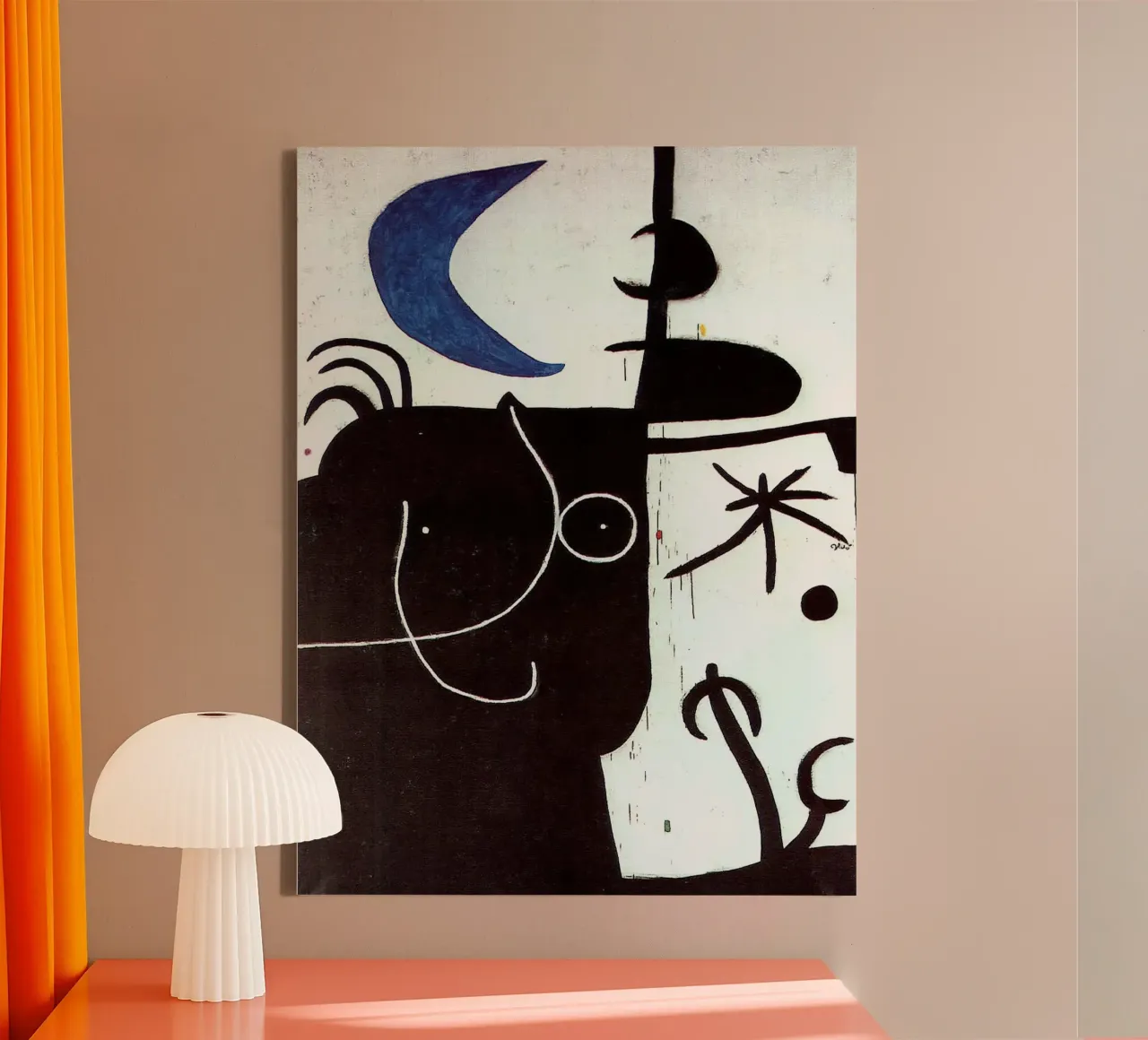 Woman in front of the moon 1974 canvas with Floater frame by Danielshop
