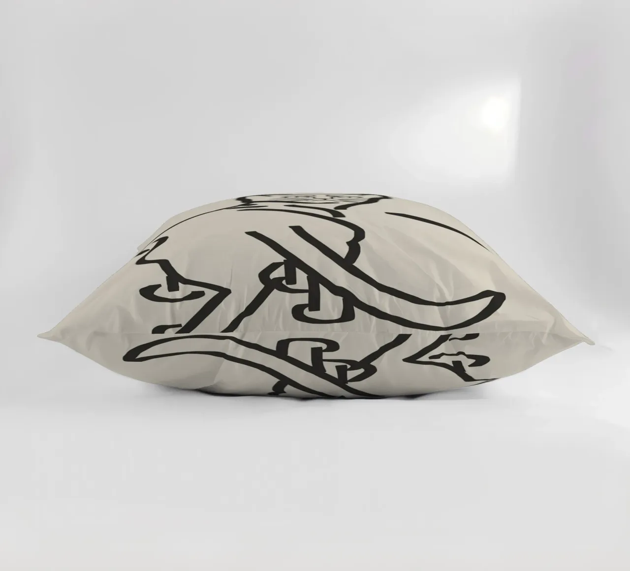 Line art cat drawing 5 decorative cushion by Little Dean