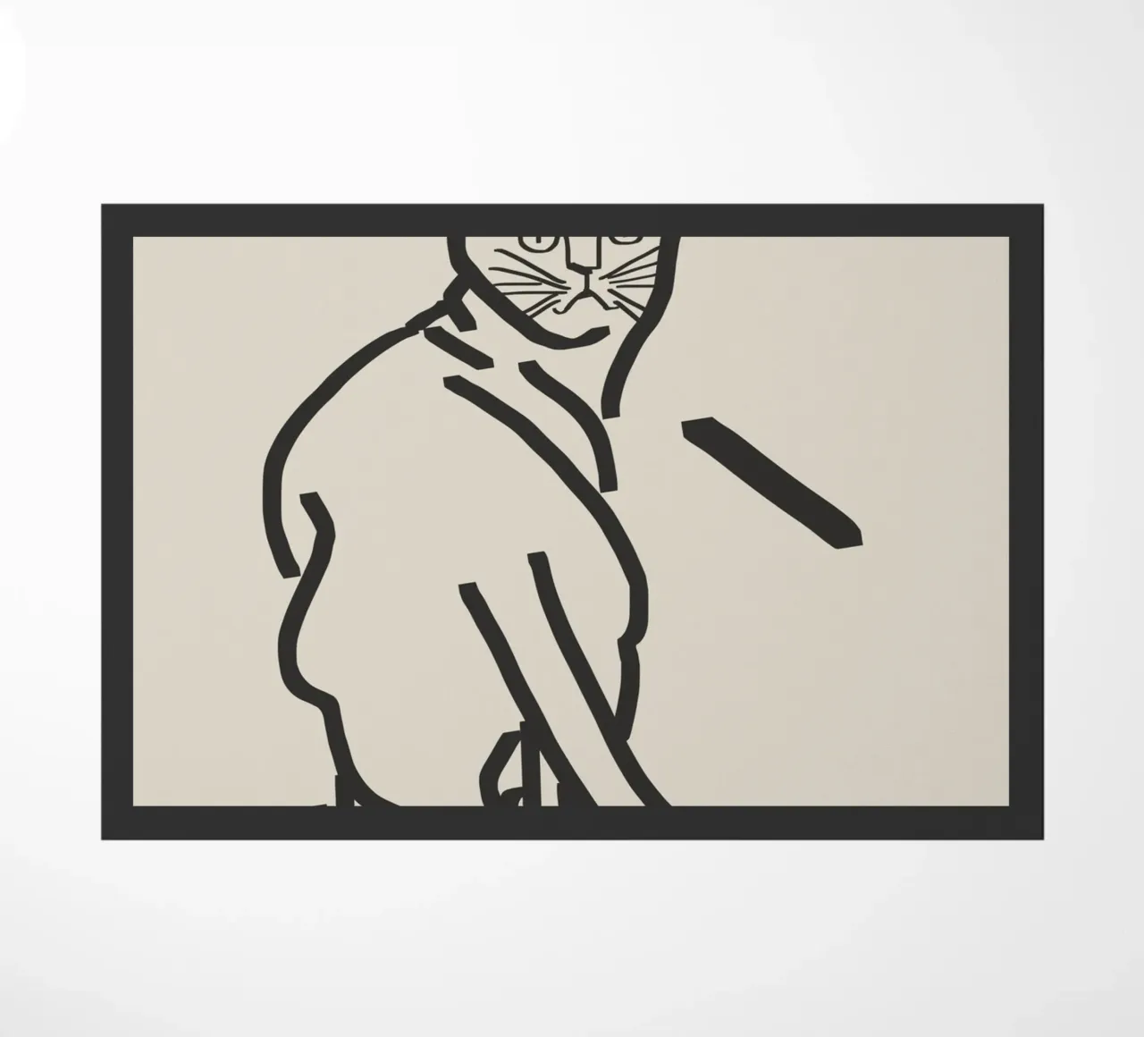 Disegno lineare di gatto 5 zerbino da Little Dean