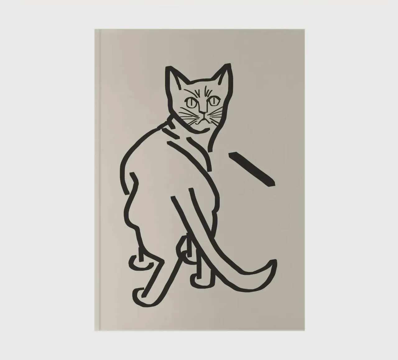 Line art cat drawing 5 notebook by Little Dean