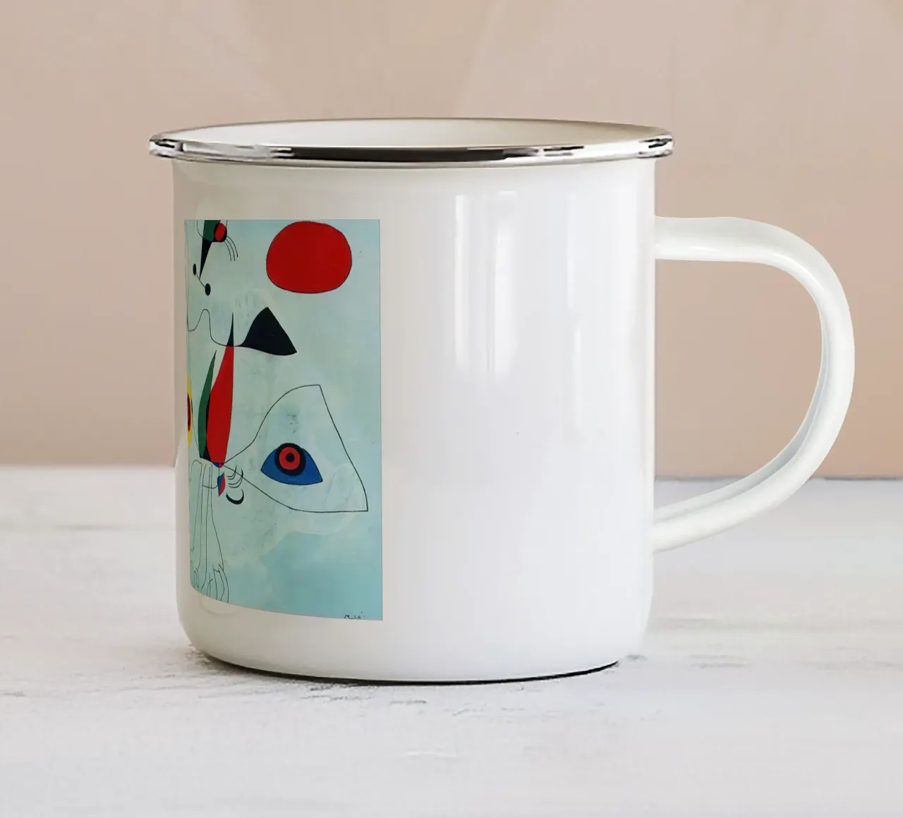 Puntini rossi Miró tazza in smalto da Danielshop