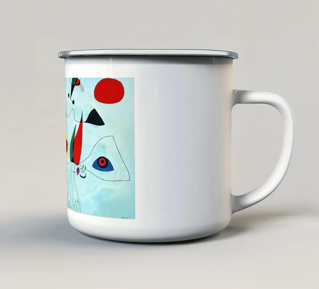 Puntini rossi Miró tazza in smalto da Danielshop