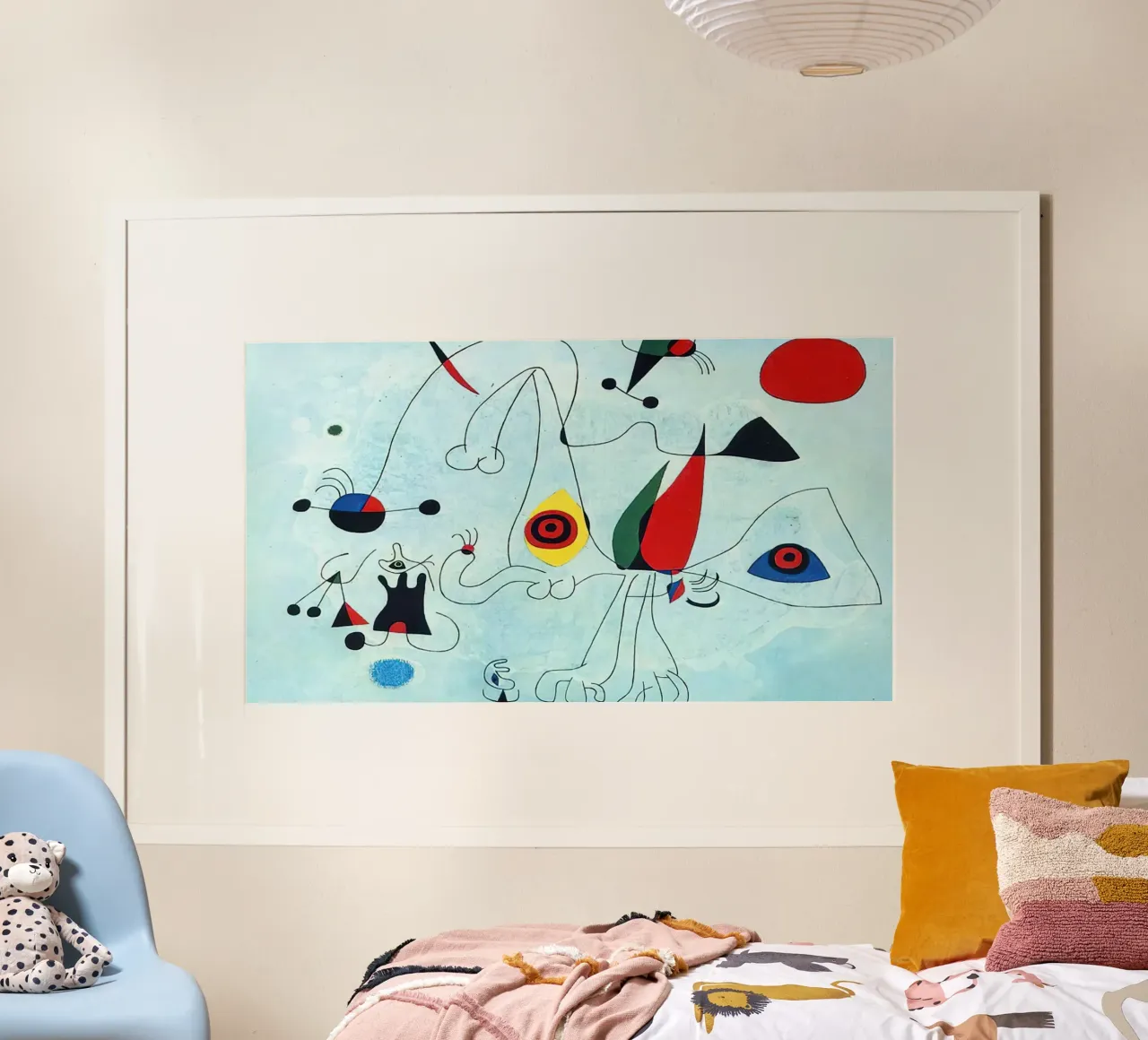 Puntini rossi Miró poster con telaio in plastica da Danielshop