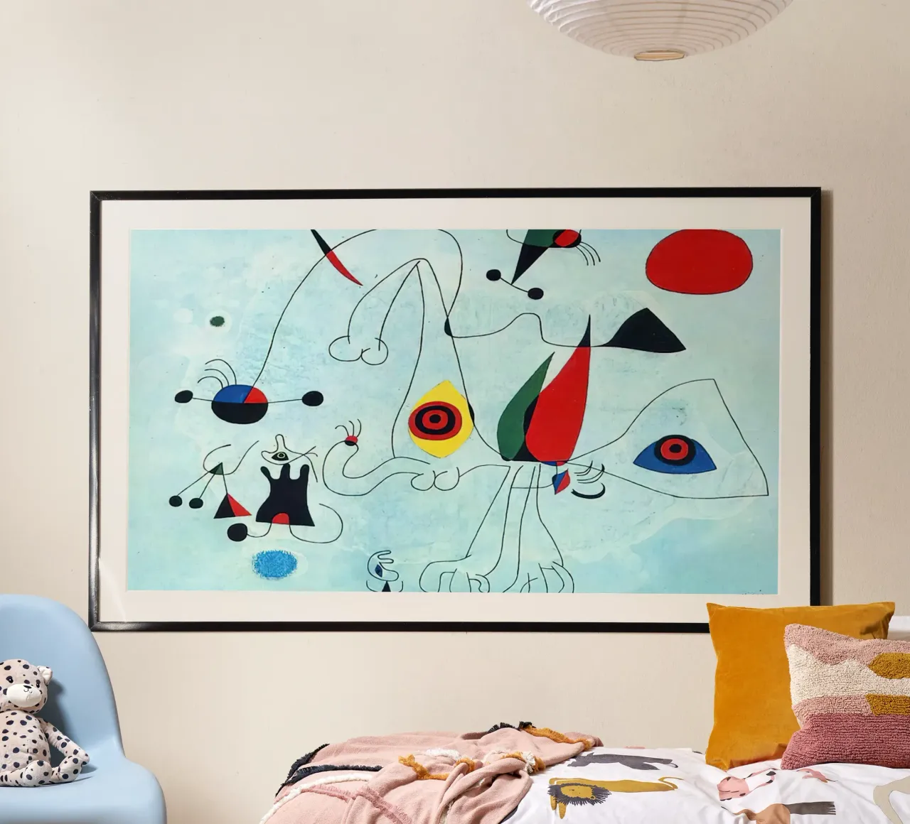 Puntini rossi Miró poster con telaio in plastica da Danielshop