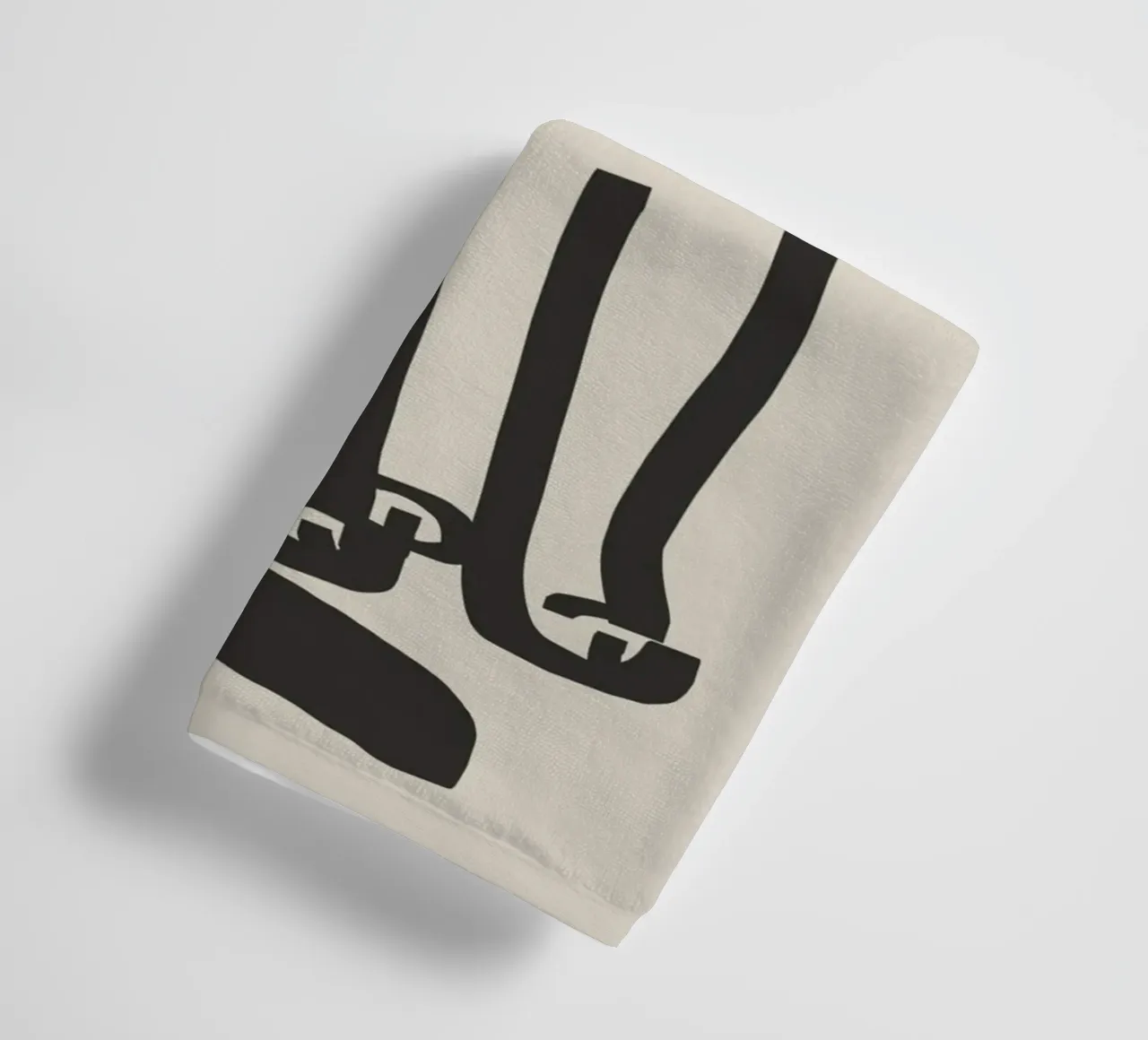 Line art cat drawing 6 towel by Little Dean