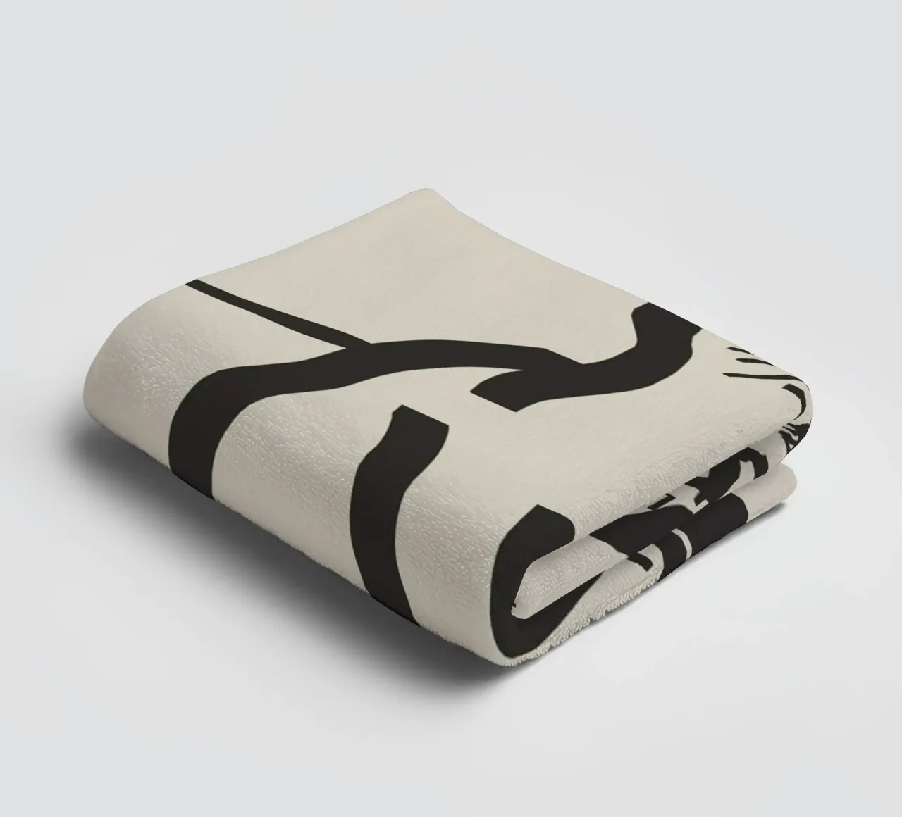 Line art cat drawing 6 towel by Little Dean