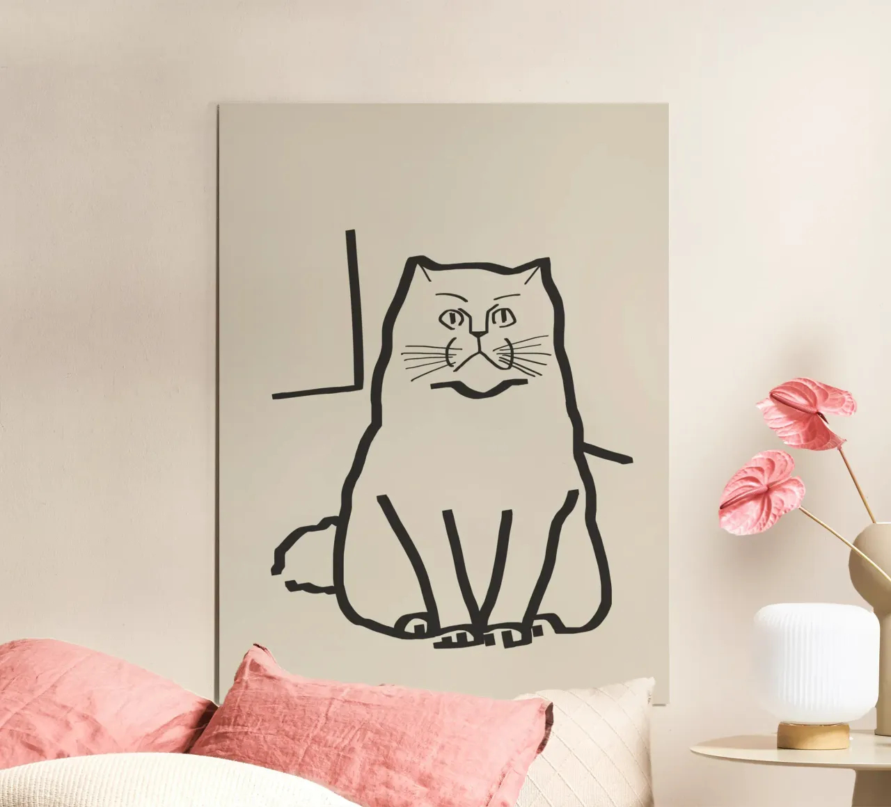 Dessin de chat au trait 7 poster de Little Dean