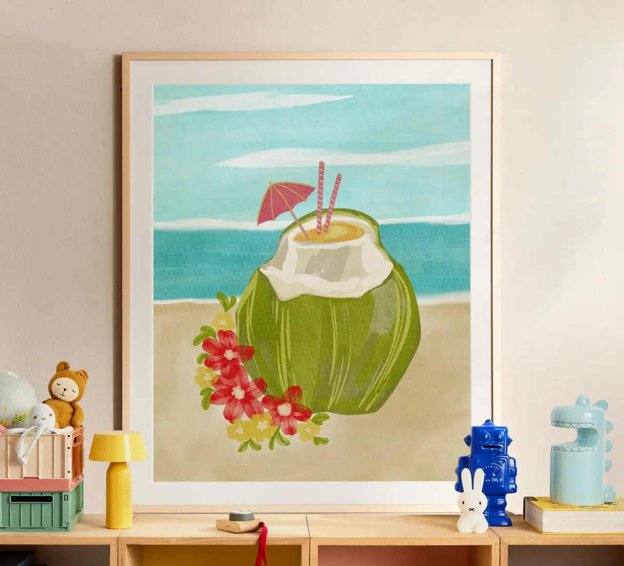 Fresh Coconut poster with plastic frame by Nikita Jariwala