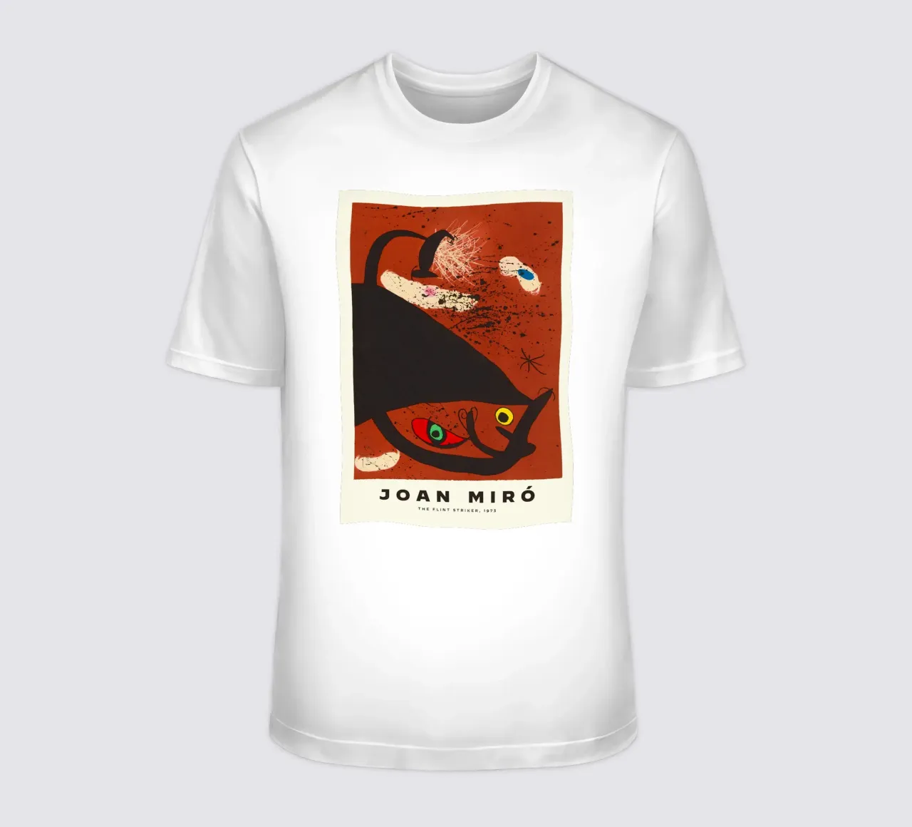 Joan Miro L'attaccante di selce 1973 t-shirt da Danielshop
