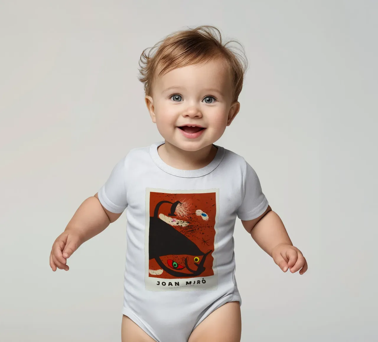 Joan Miro L'attaccante di selce 1973 body neonato maniche corte da Danielshop