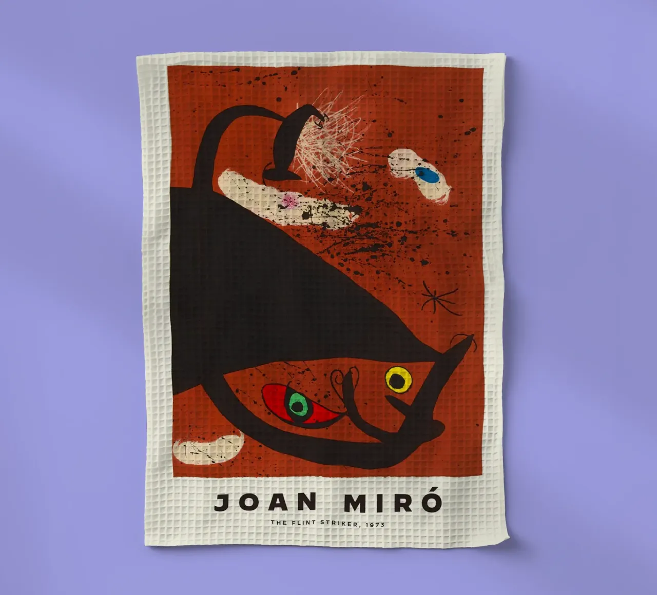 Joan Miro L'attaccante di selce 1973 canovaccio da cucina da Danielshop