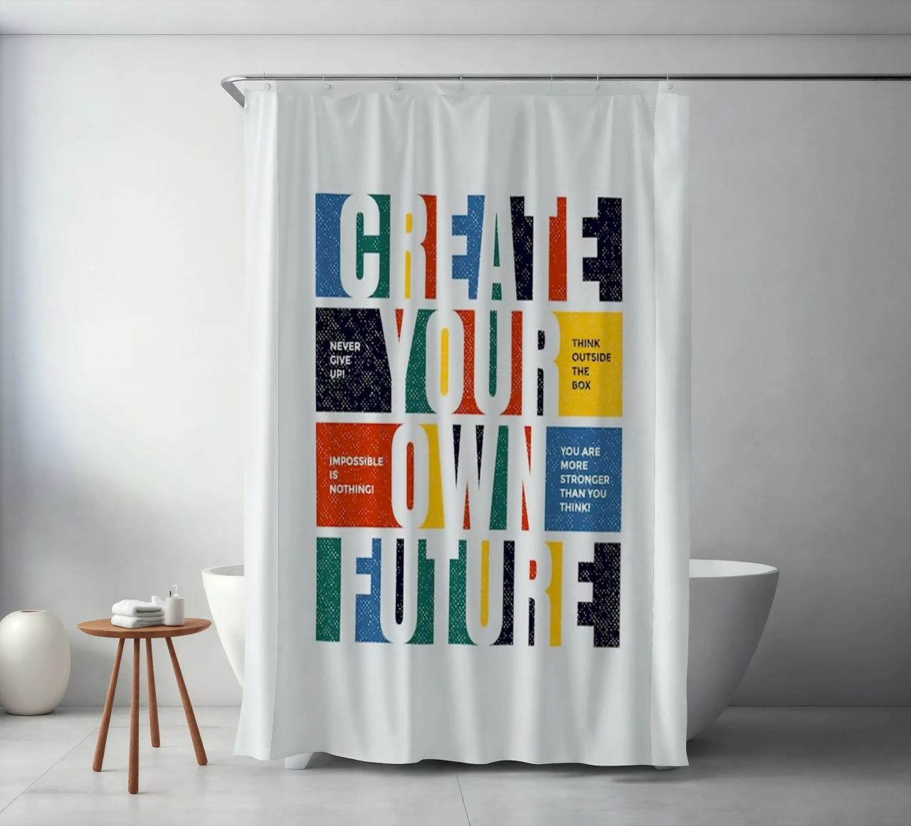 create your own future shower curtain by Andara shop