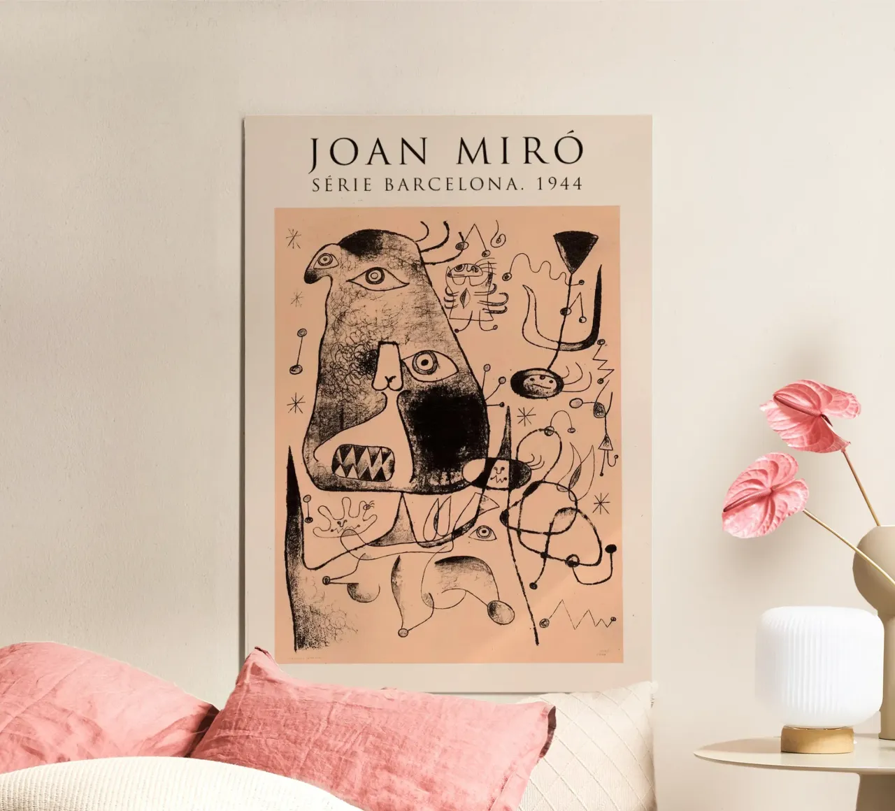 Joan Miro serie barcellona 1944 poster con telaio in alluminio da Danielshop