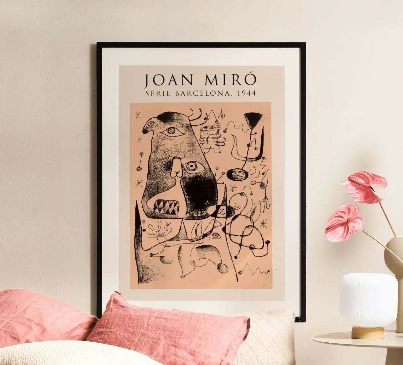 Joan Miro serie barcellona 1944 poster con telaio in alluminio da Danielshop
