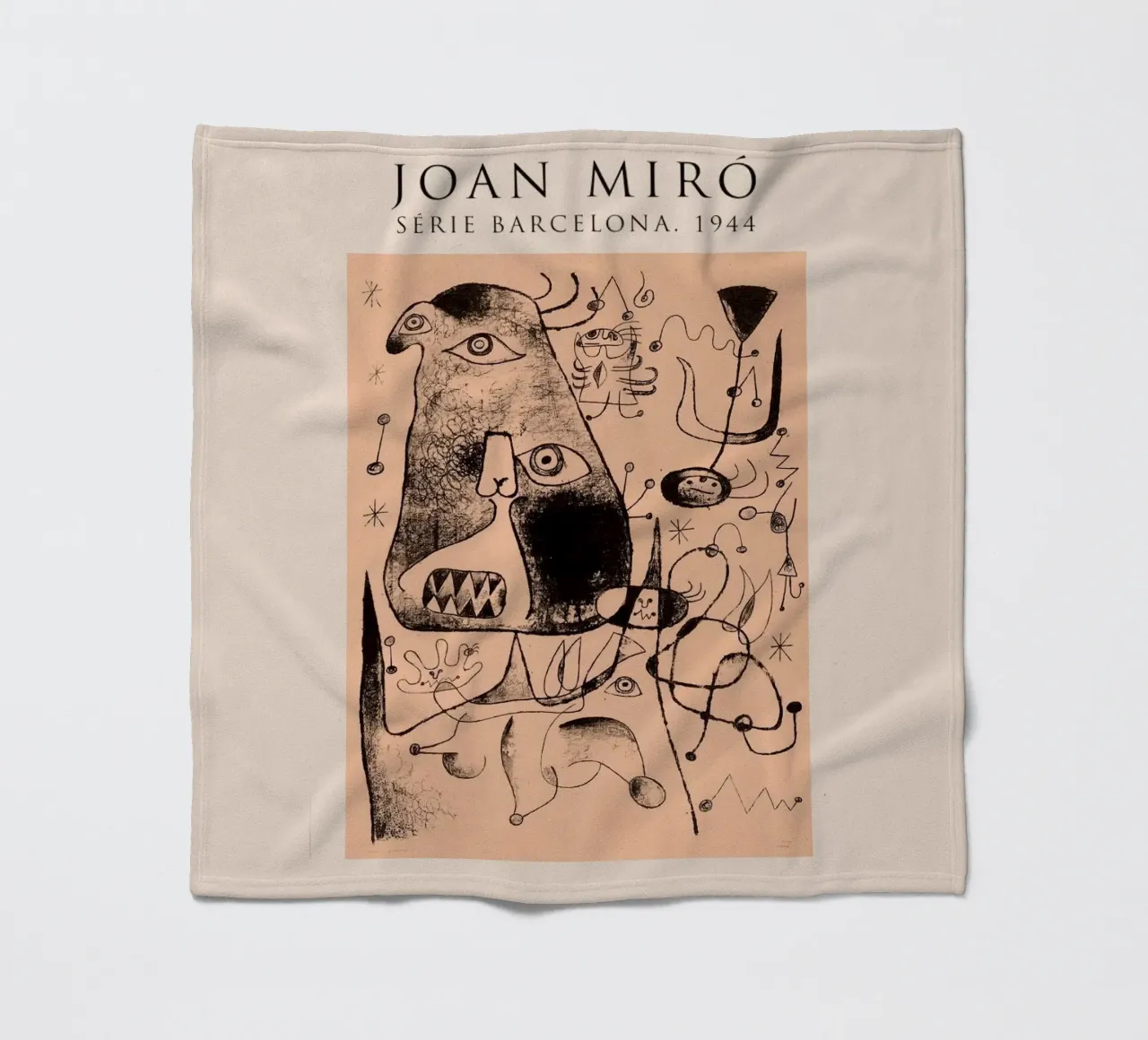 Joan Miro serie barcellona 1944 coperta in pile da Danielshop