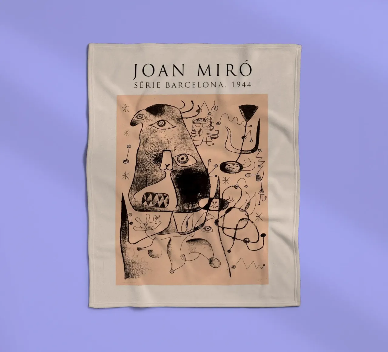 Joan Miro serie barcellona 1944 coperta in pile da Danielshop