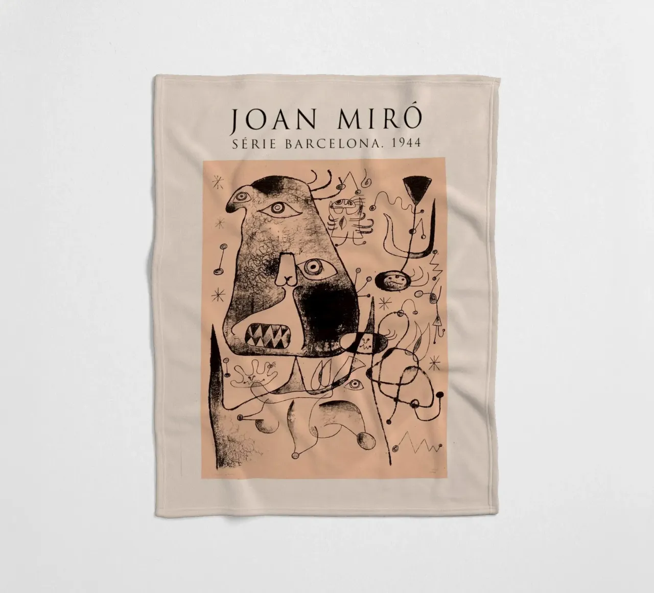 Joan Miro serie barcellona 1944 coperta in pile da Danielshop