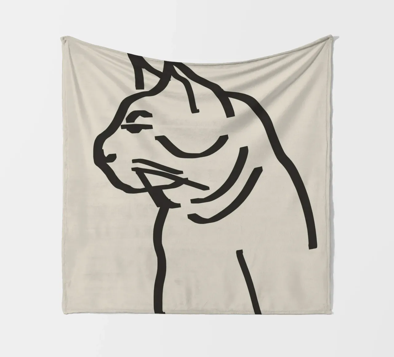 Gatto line art coperta in pile da Little Dean