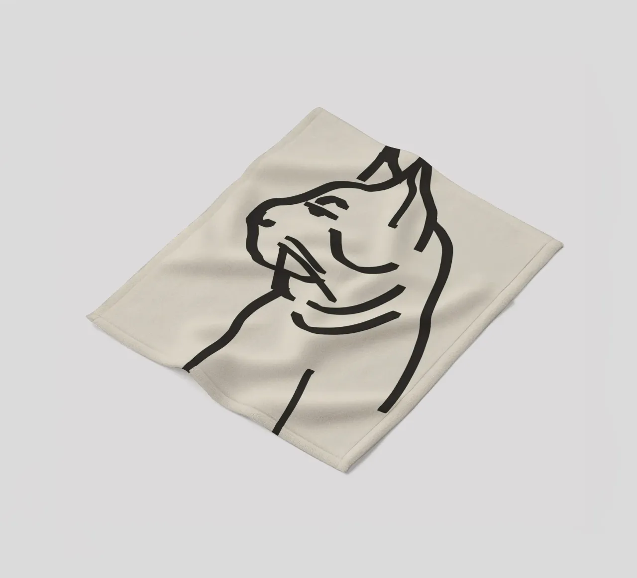 Gatto line art coperta in pile da Little Dean
