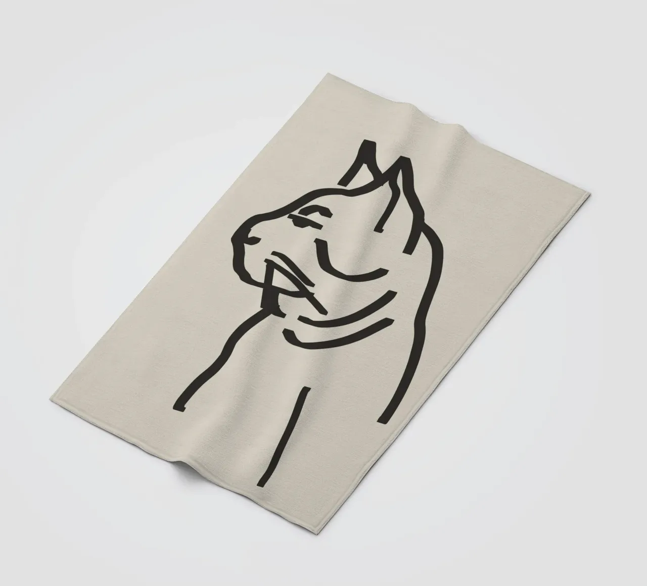 Gatto line art coperta in pile da Little Dean