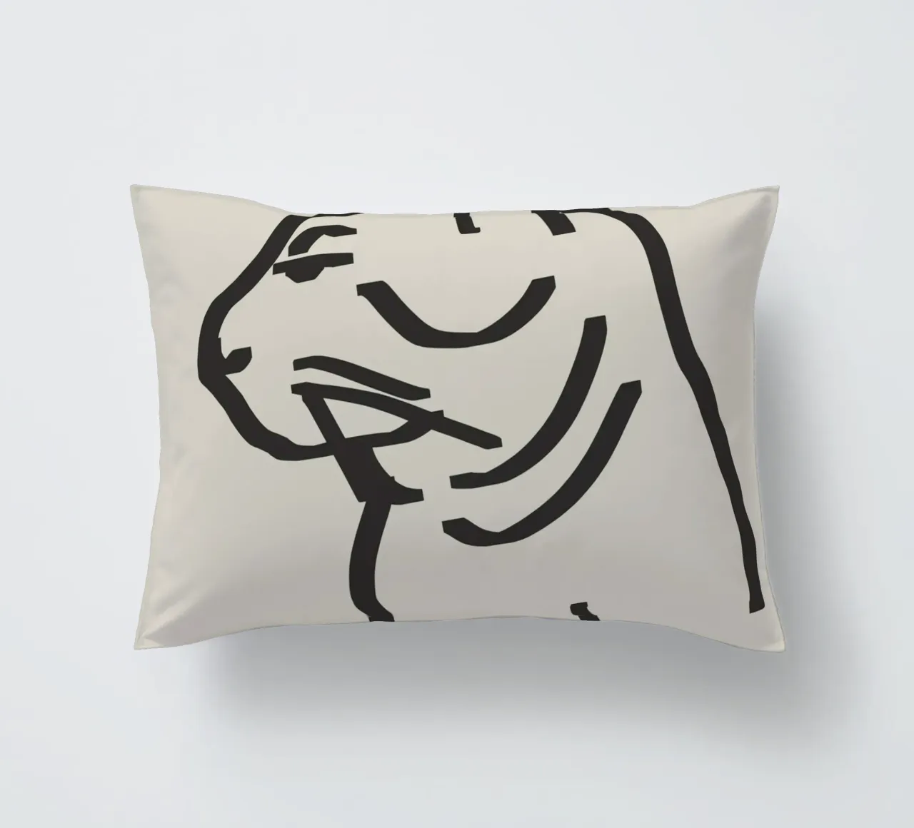 Gatto line art cuscino da Little Dean