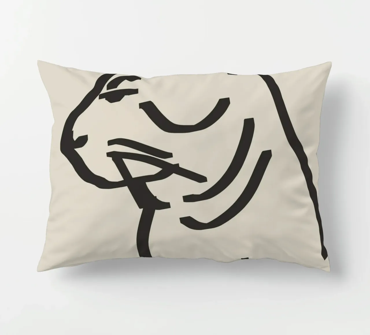 Gatto line art cuscino da Little Dean