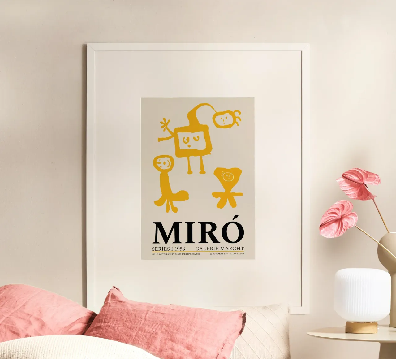 Joan Miro Serie I 1953 Giallo poster con telaio in plastica da Danielshop