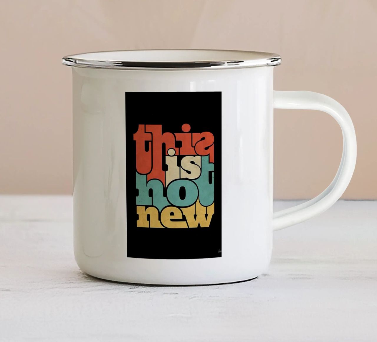 non è una novità tazza in smalto da Andara shop