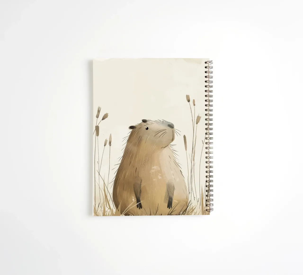 ein Wasserschwein vor dem Hintergrund einer friedlichen Wiese Ringbuch von DesignDoodle
