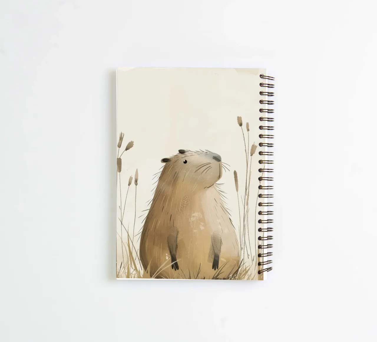 ein Wasserschwein vor dem Hintergrund einer friedlichen Wiese Ringbuch von DesignDoodle