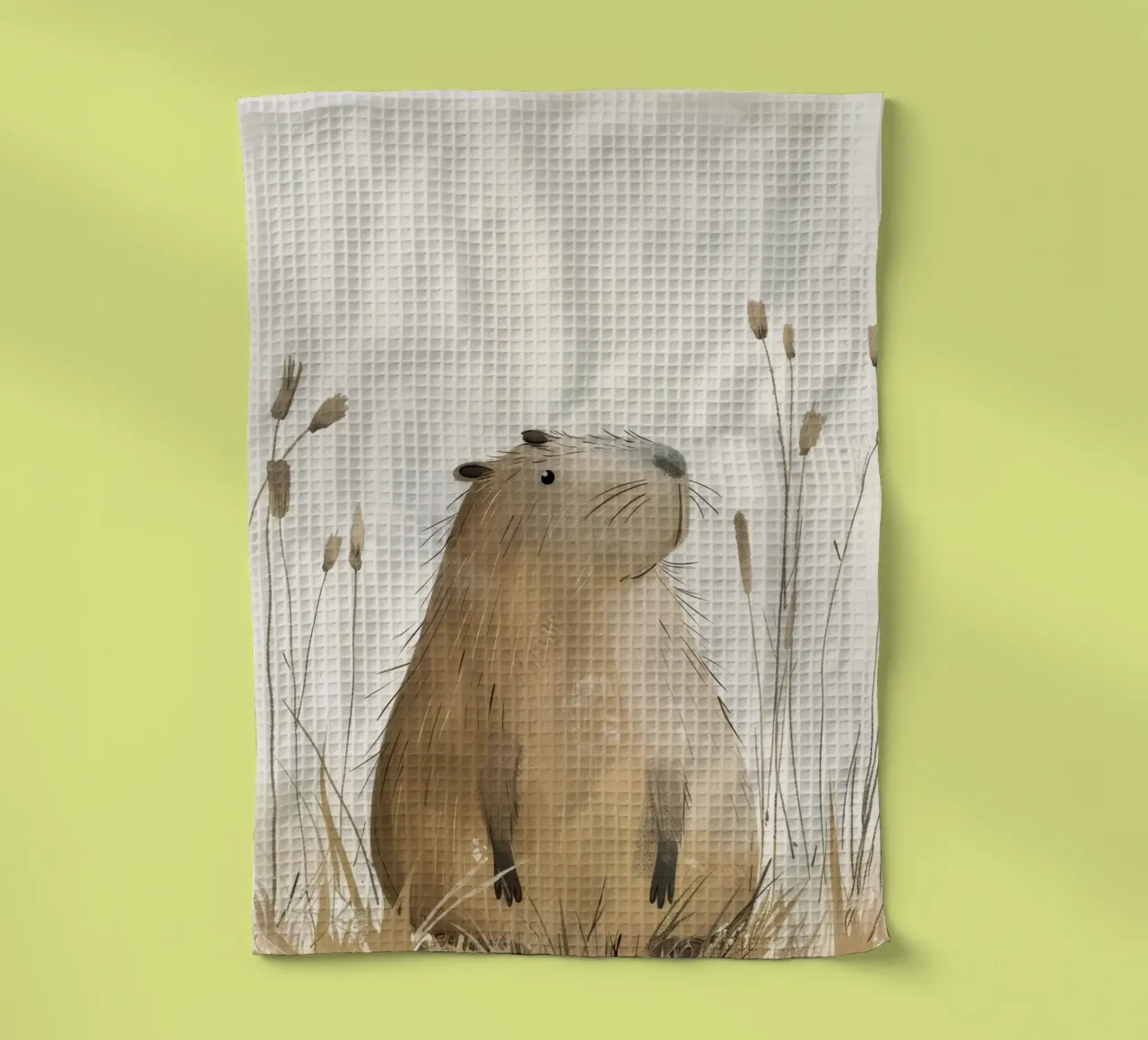 un capibara, sullo sfondo di una tranquilla prateria canovaccio da cucina da DesignDoodle
