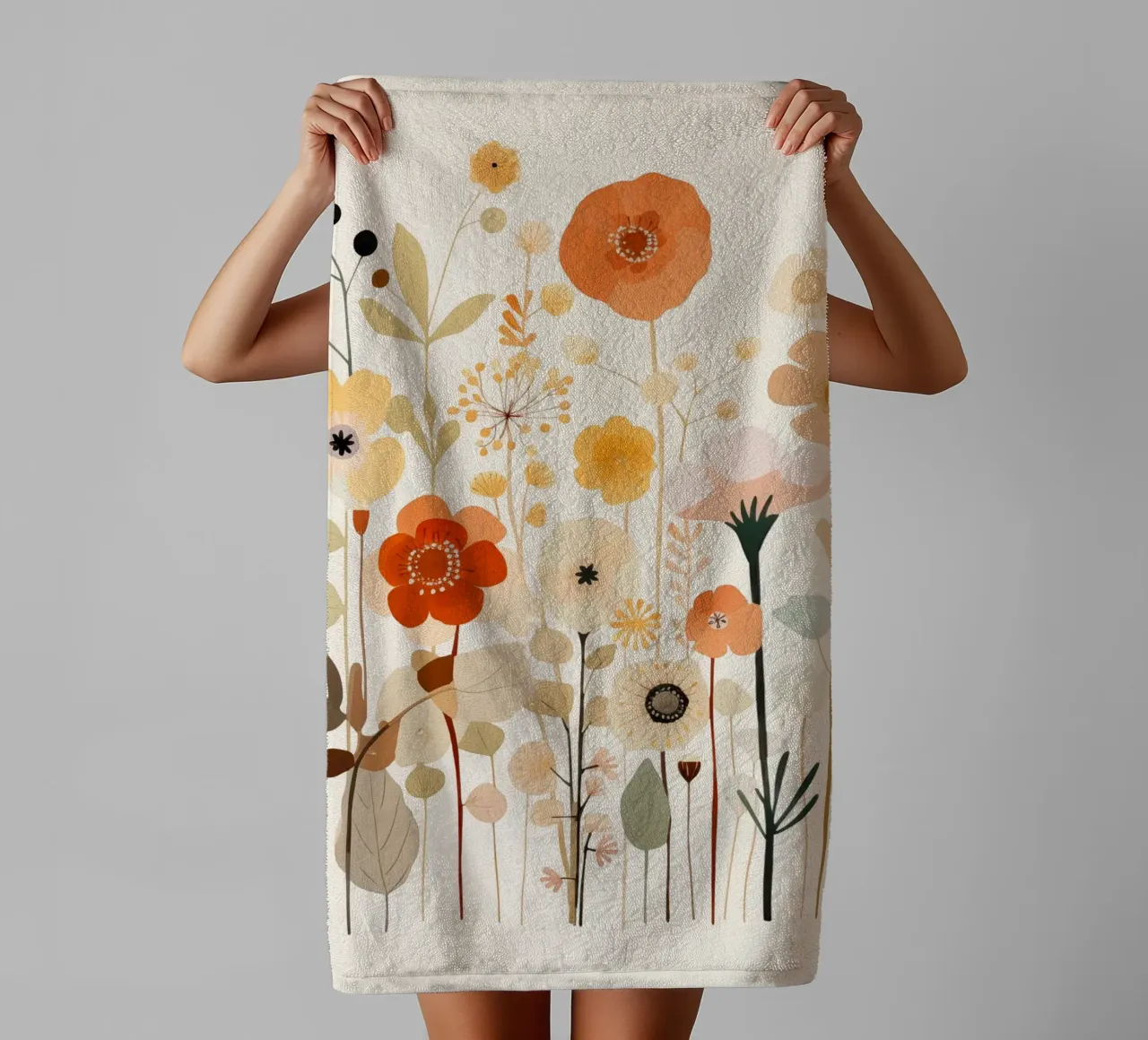 Floral abstraction towel by Imagine