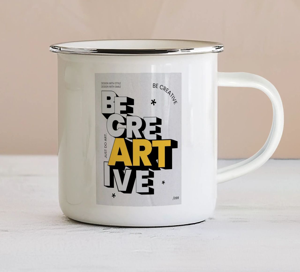 essere creativi tazza in smalto da Andara shop