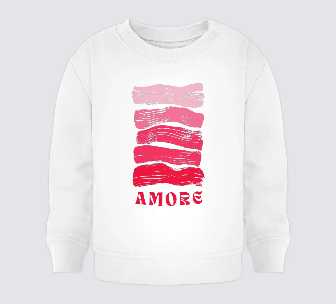 Amore Brush Stroke Art nei toni del rosa e del rosso felpa neonato da pdigitalprints
