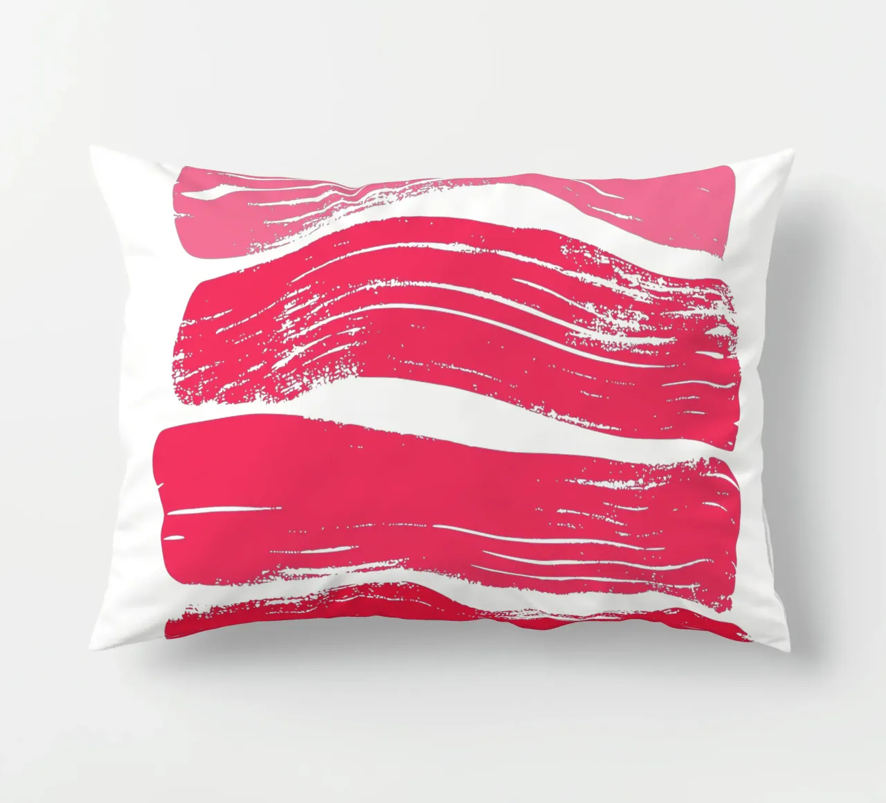 Amore Brush Stroke Art nei toni del rosa e del rosso cuscino da pdigitalprints
