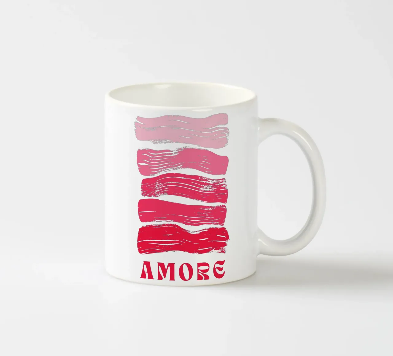 Amore Brush Stroke Art nei toni del rosa e del rosso tazza in ceramica da pdigitalprints