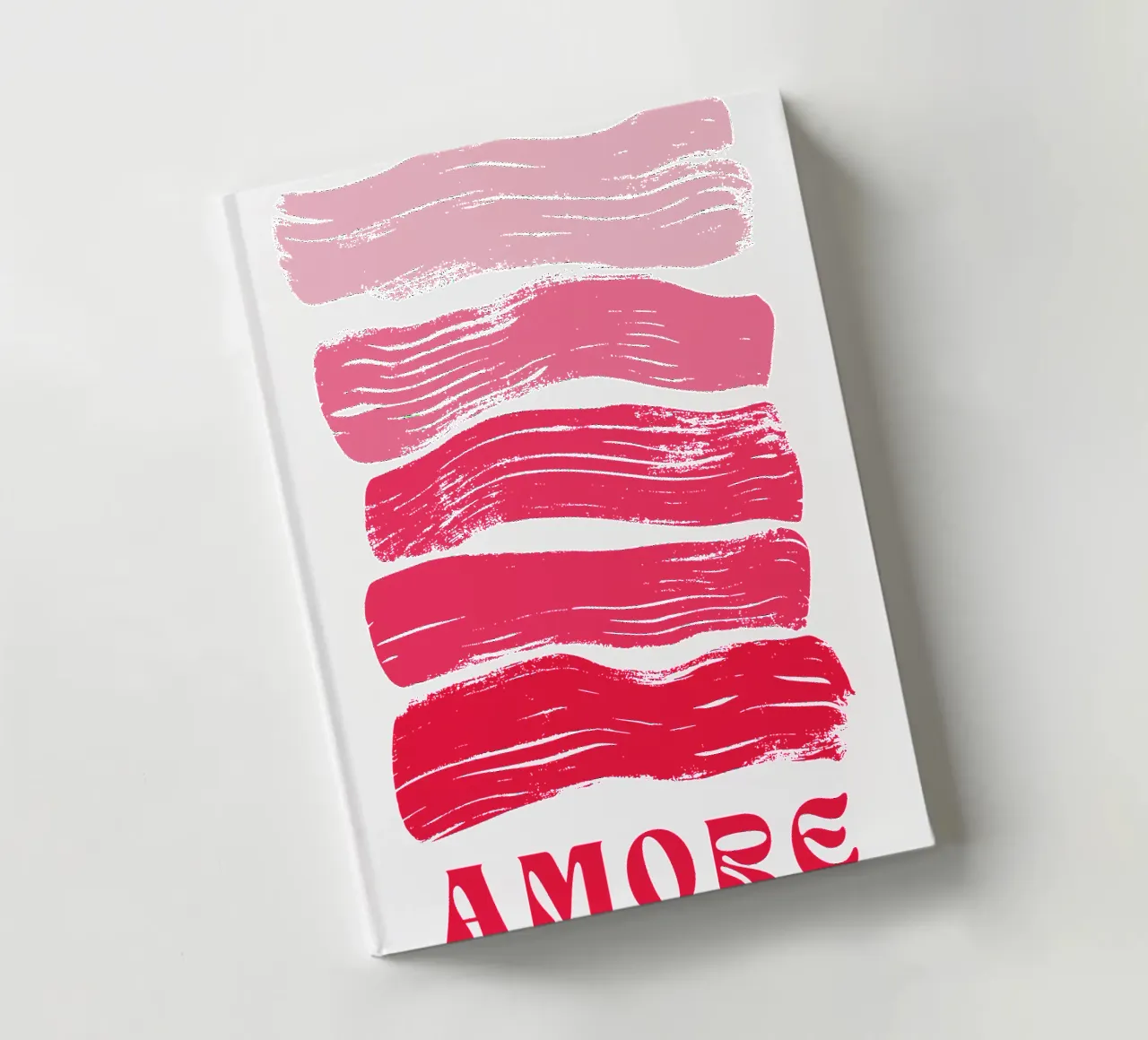 Amore Brush Stroke Art in Shades of Pink and Red notebook by pdigitalprints