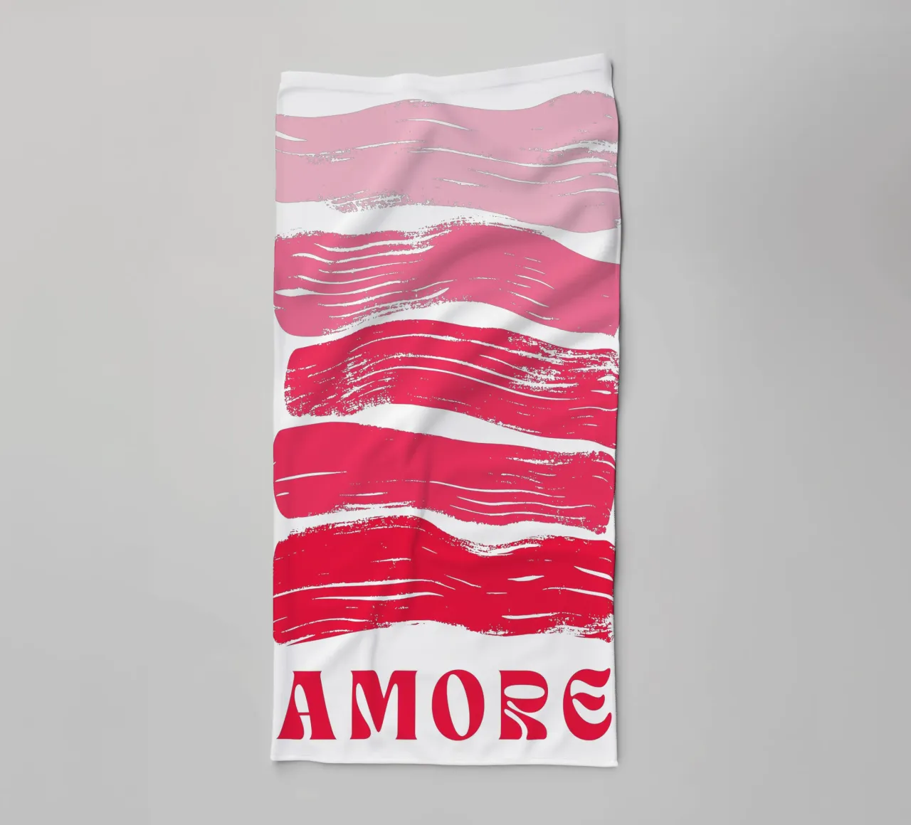 Amore Brush Stroke Art in Shades of Pink and Red towel by pdigitalprints