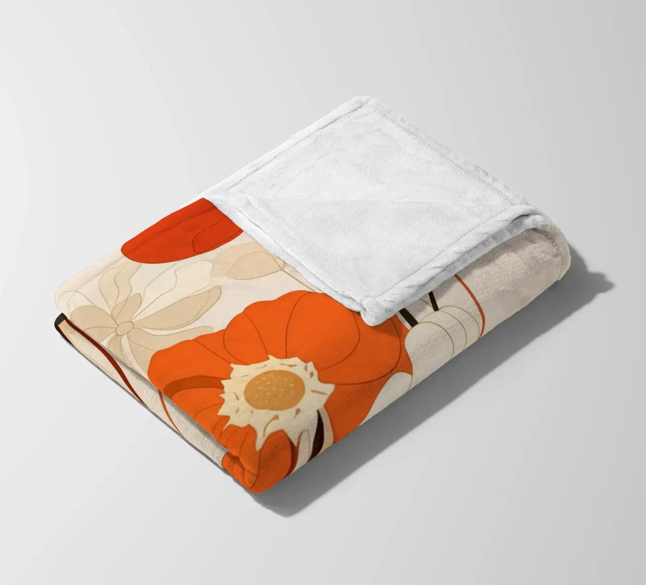 Fiori in colori neutri coperta in pile da Imagine