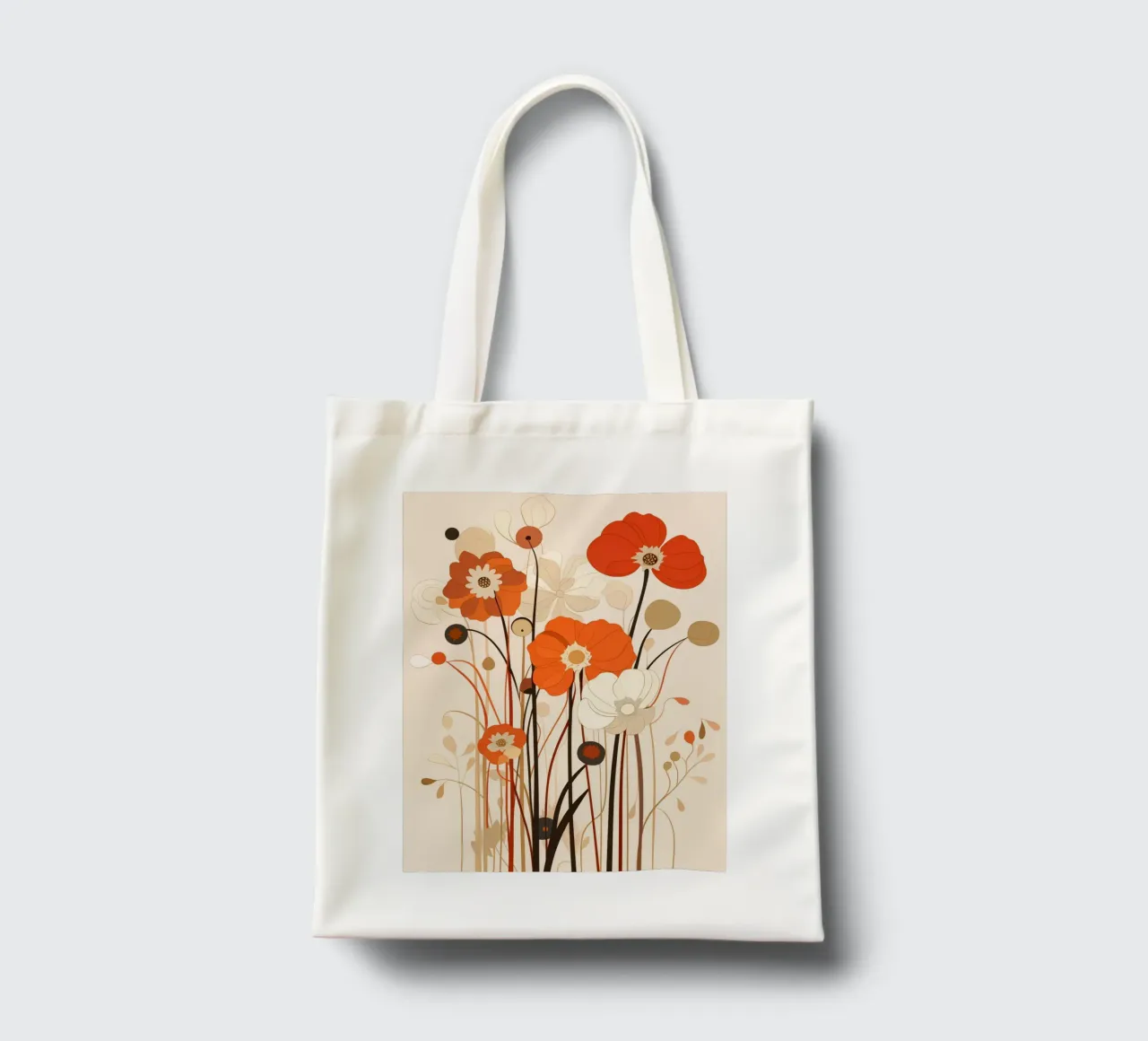 Fiori in colori neutri borsa in juta da Imagine