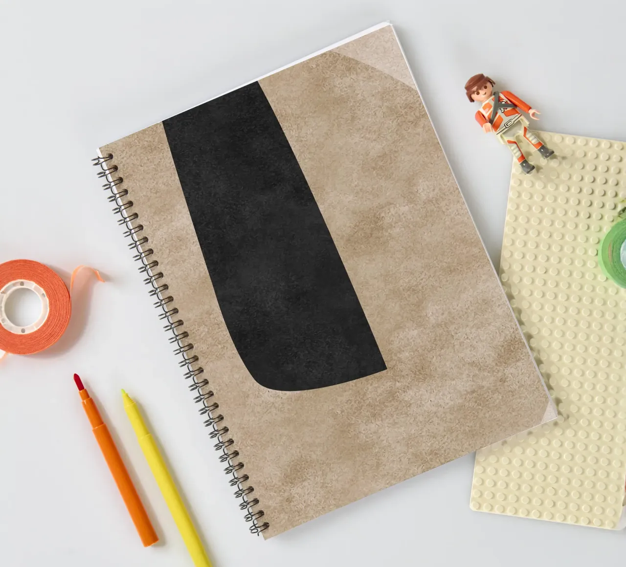 abstract boho line spiral notebook by vintageshop