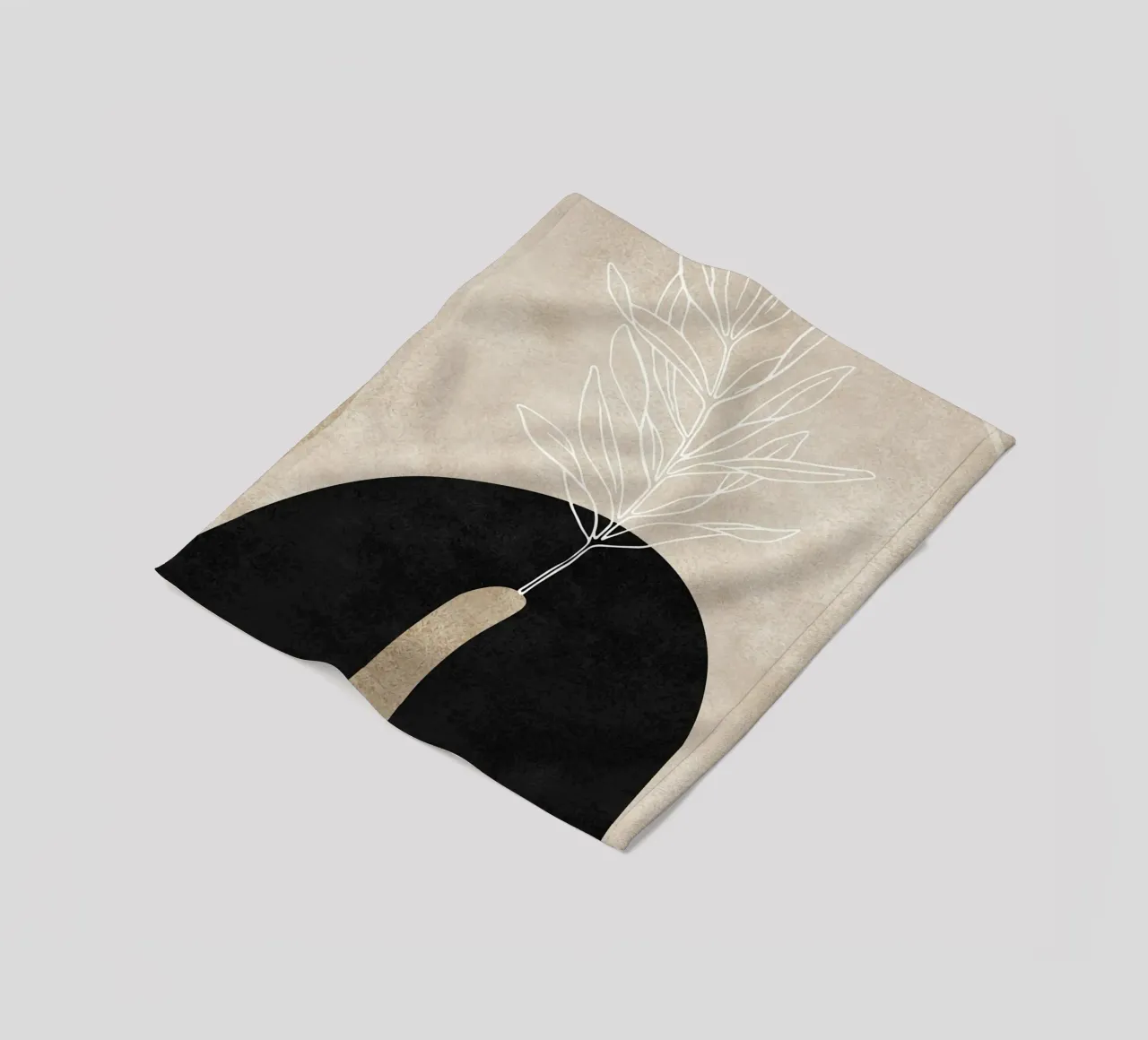 abstract boho leaf coperta in pile da vintageshop