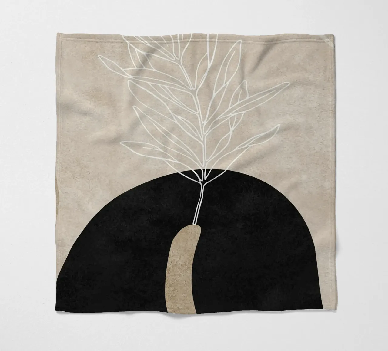 abstract boho leaf coperta in pile da vintageshop