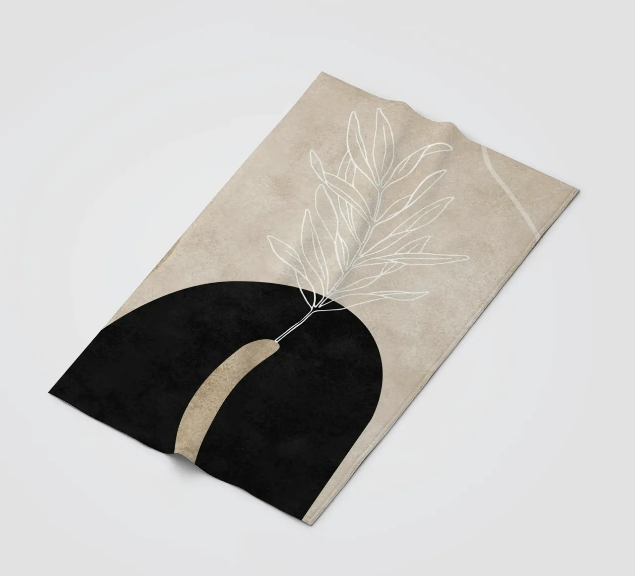 abstract boho leaf coperta in pile da vintageshop