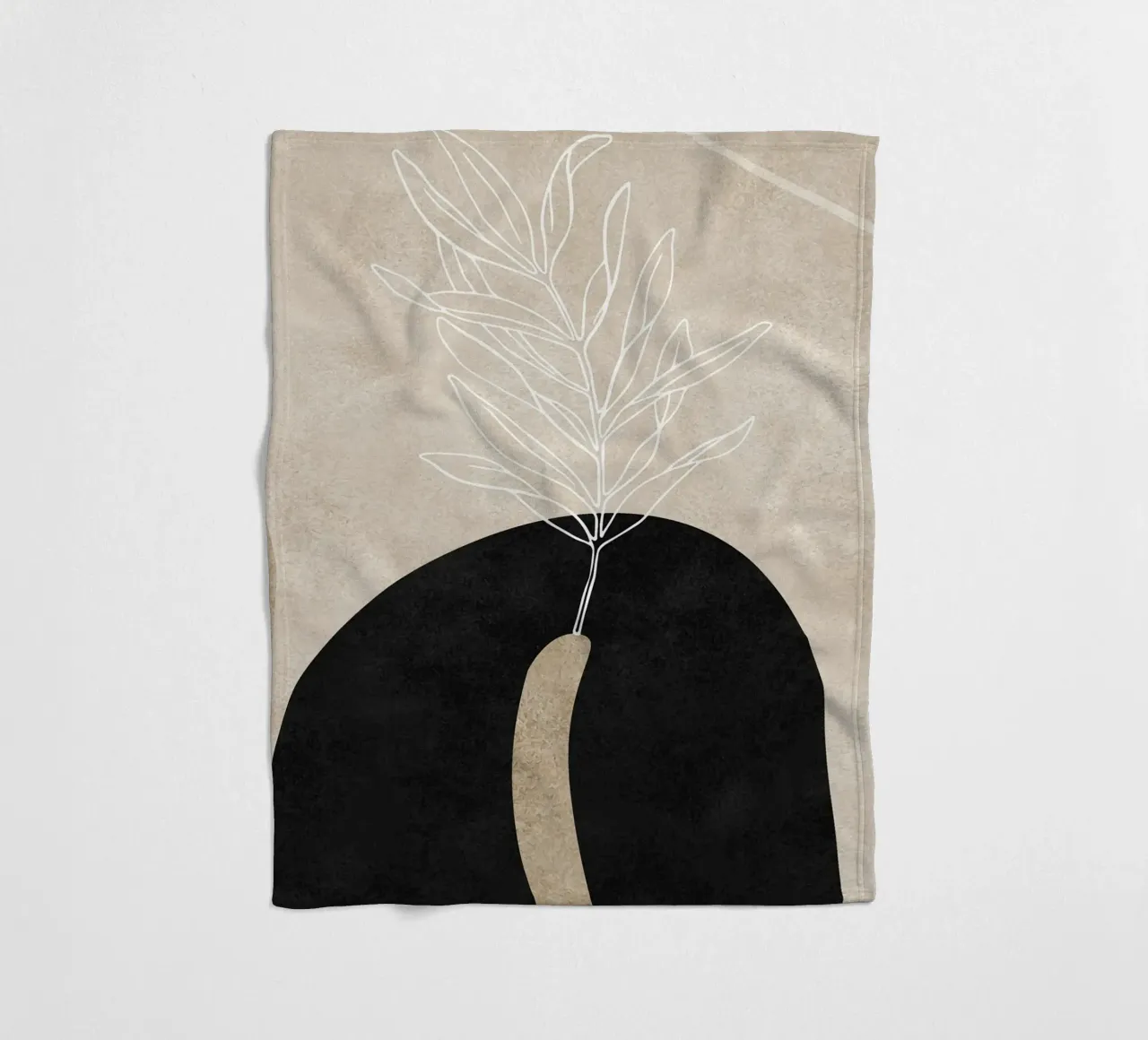 abstract boho leaf coperta in pile da vintageshop
