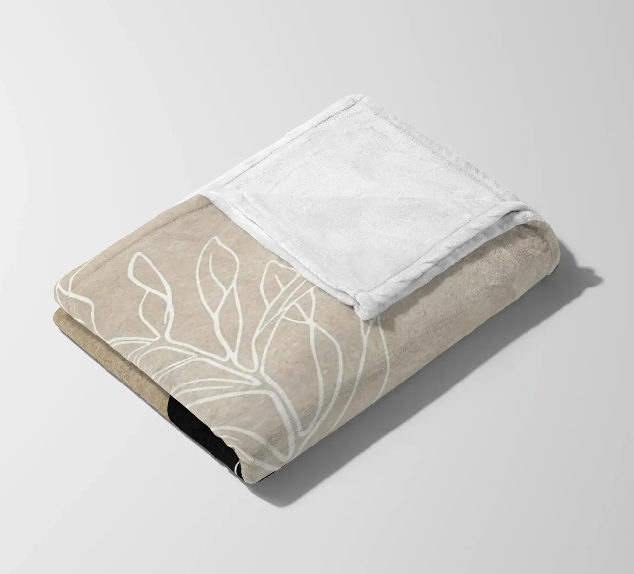 abstract boho leaf coperta in pile da vintageshop
