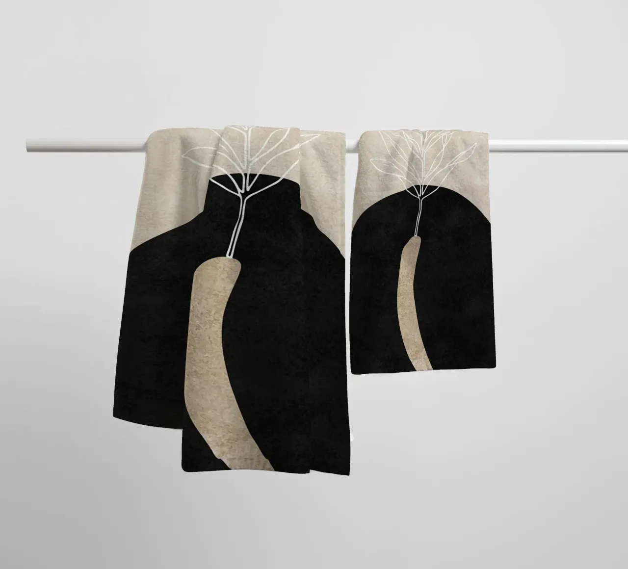 abstract boho leaf asciugamano da bagno da vintageshop