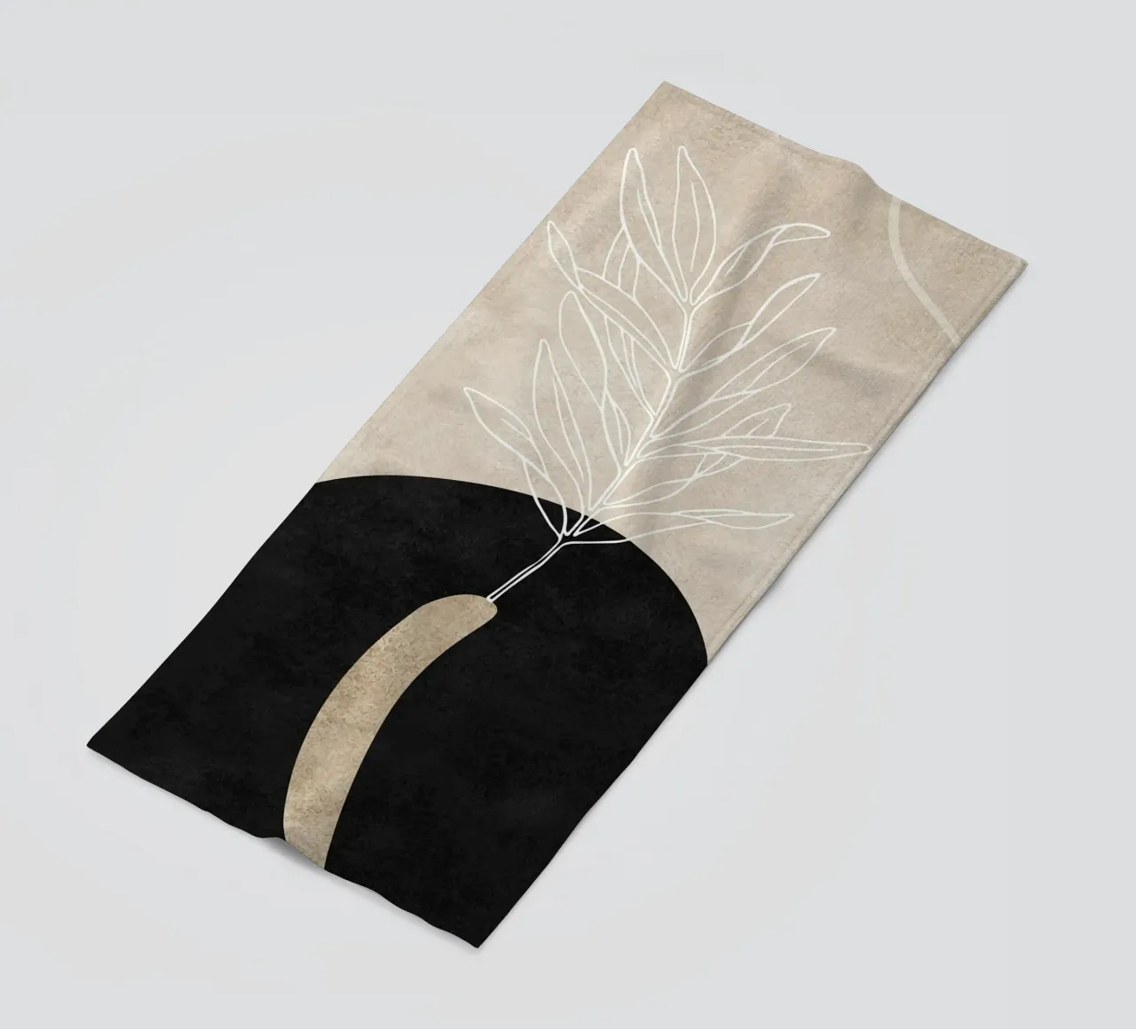 abstract boho leaf telo mare da vintageshop