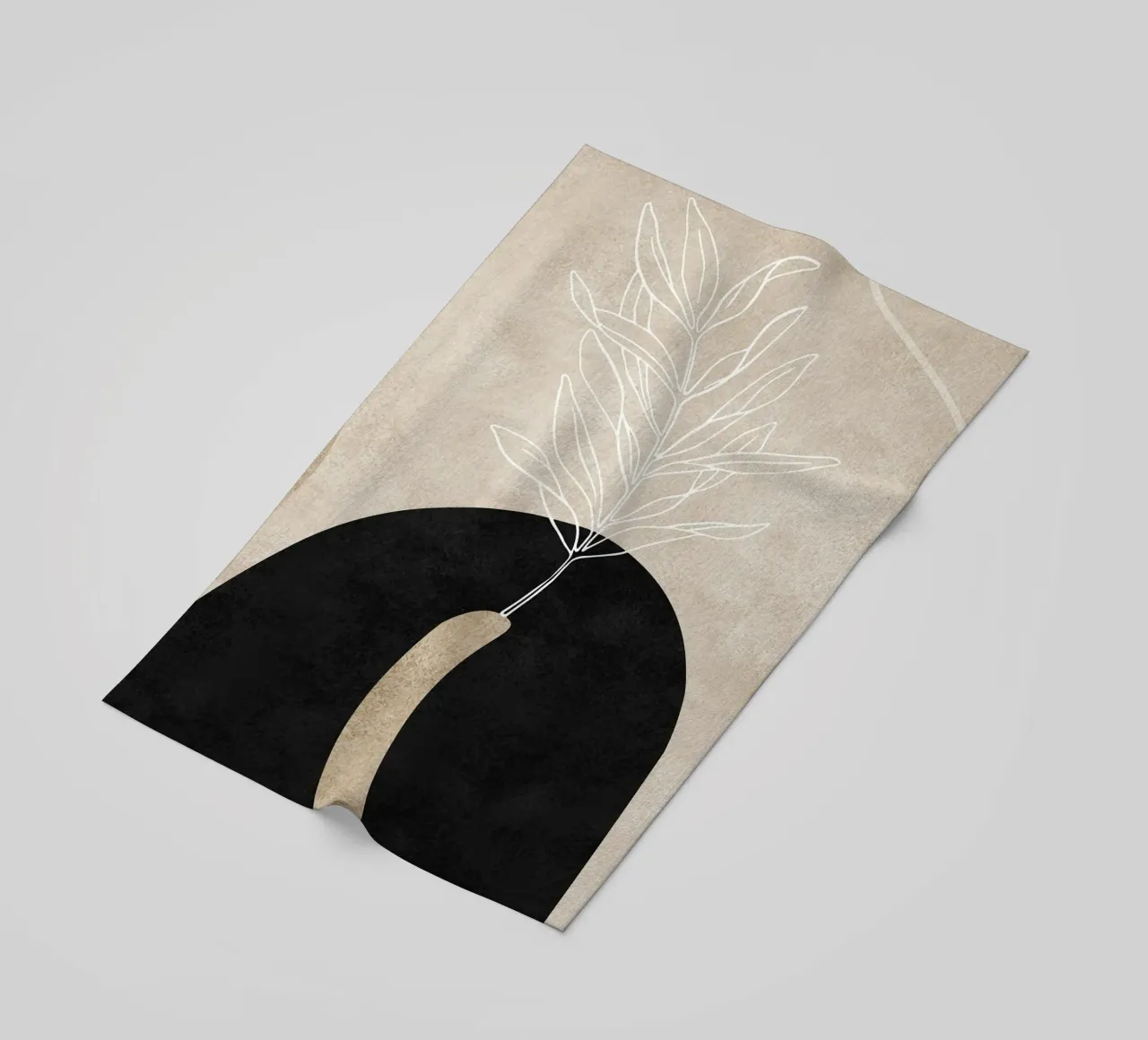 abstract boho leaf telo mare da vintageshop